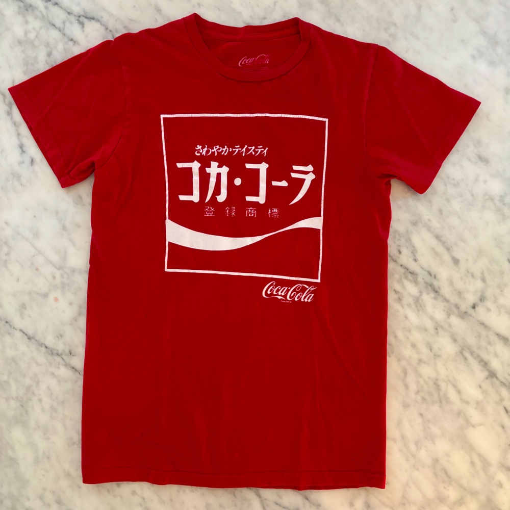 Vintage Japanese Coca Cola T in 100% cotton no side seams size  S